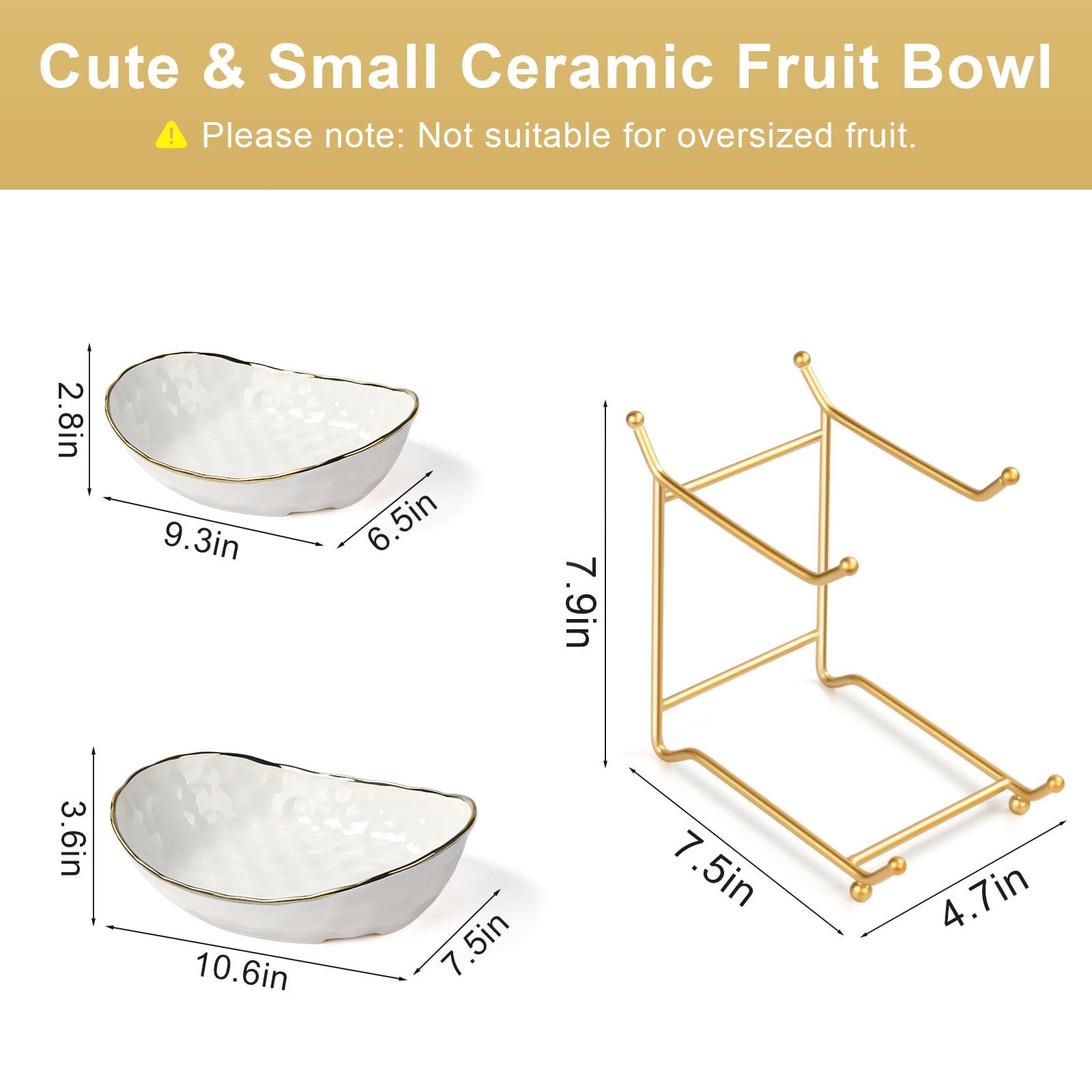 OdoVow Cuenco fruta cerámica grande ideal para servir ensaladas o postres.