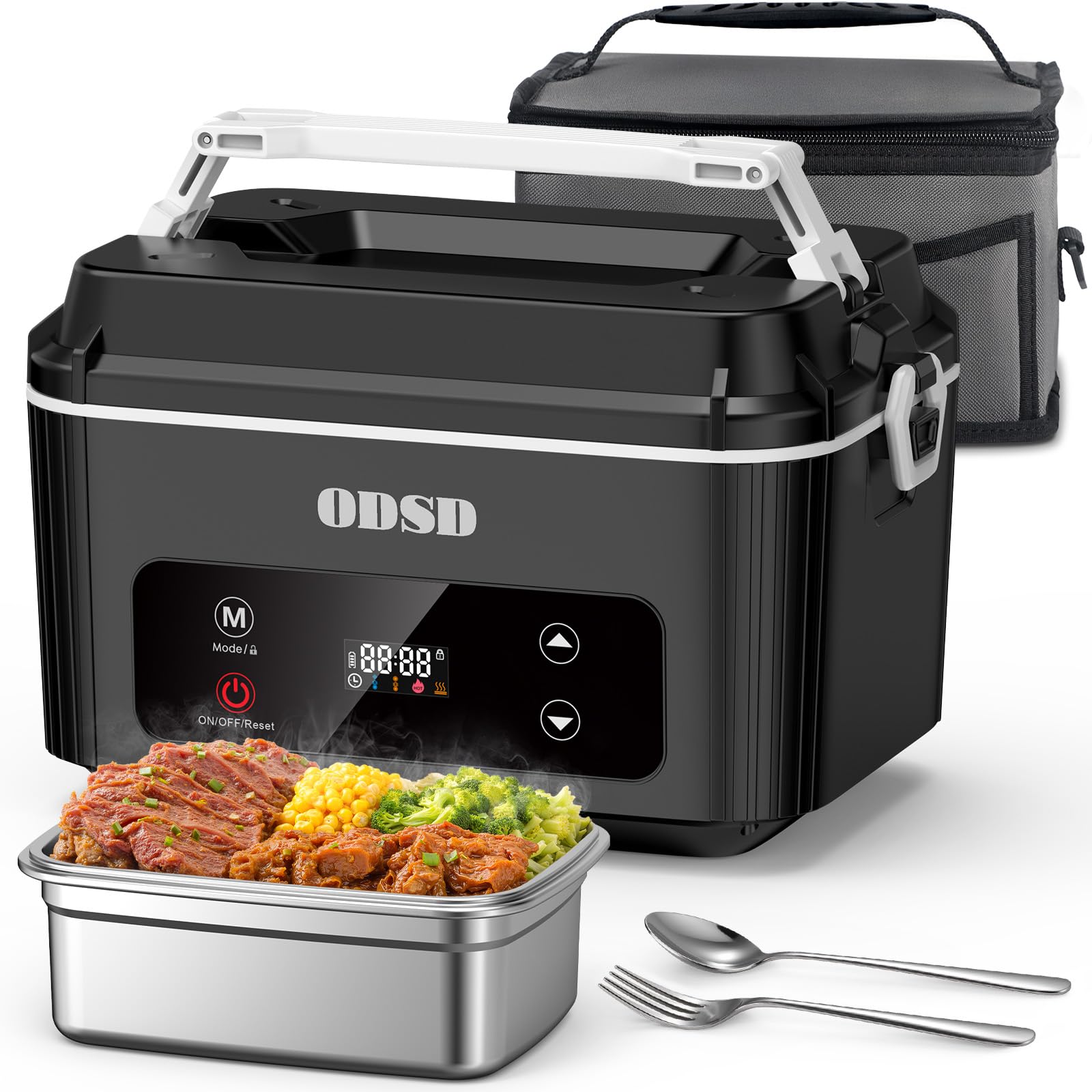 ODSD fiambrera eléctrica sin cable con capacidad de 5 tazas para comidas completas.