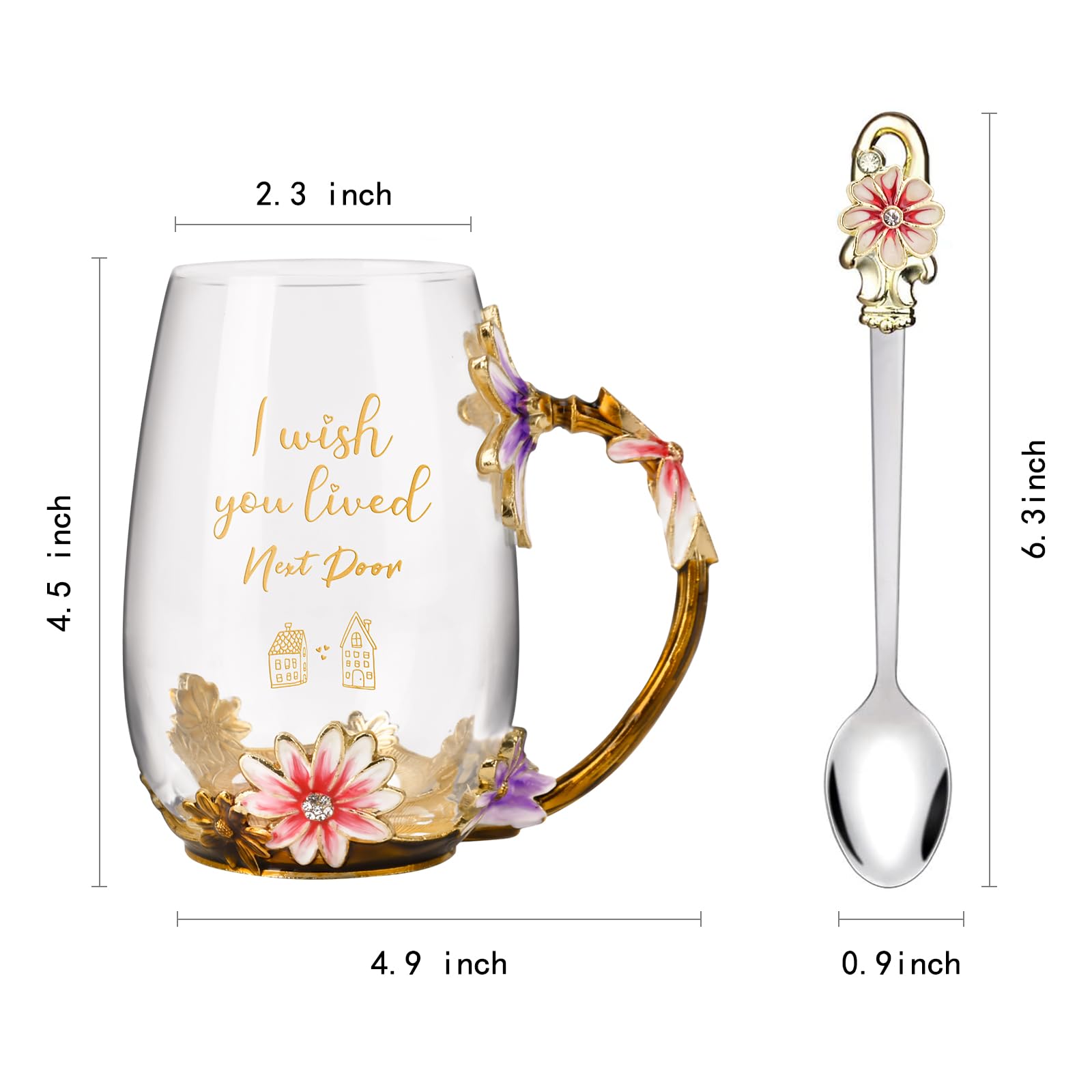 OEAGO taza de té enamel con asa ergonómica para beber cómodo