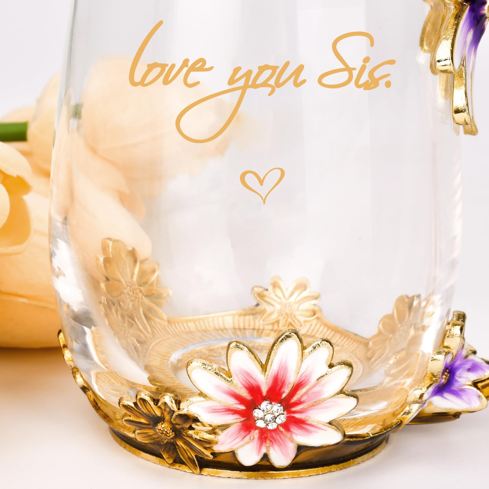 OEAGO taza de vidrio esmaltado brilla, ideal para lucir en la mesa.