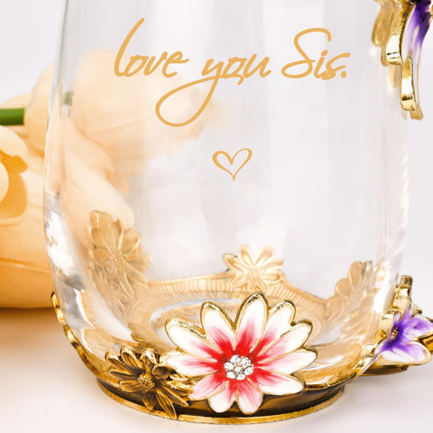 OEAGO taza de vidrio esmaltado brilla, ideal para lucir en la mesa.