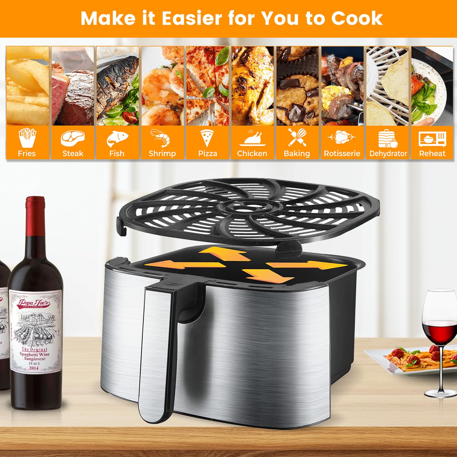 Oecue compatible con Gourmia GAF716 y GAF798 para diversas recetas.