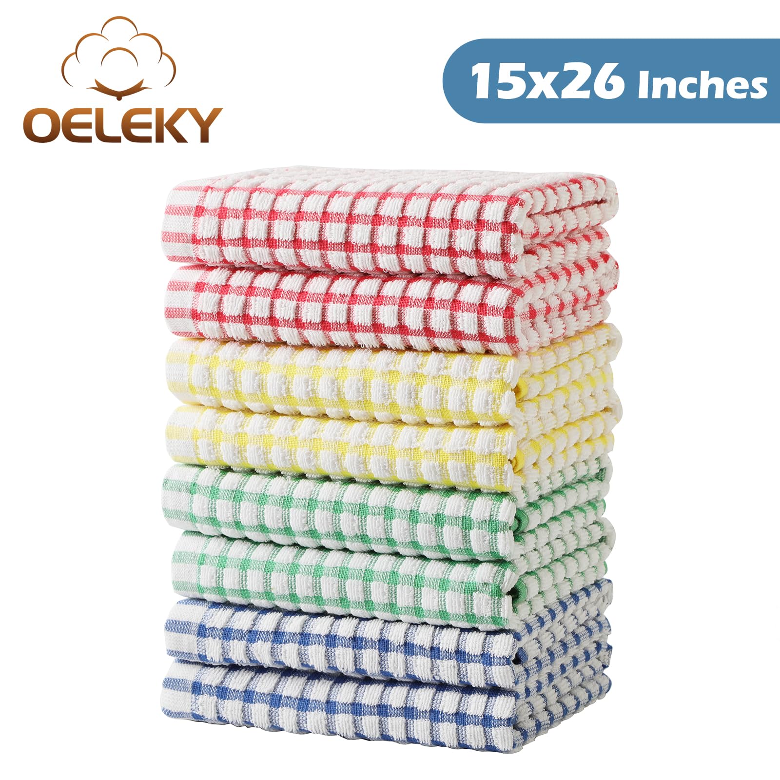 Oeleky toallas de cocina 15x26, colores multicolor para coordinar con tu cocina