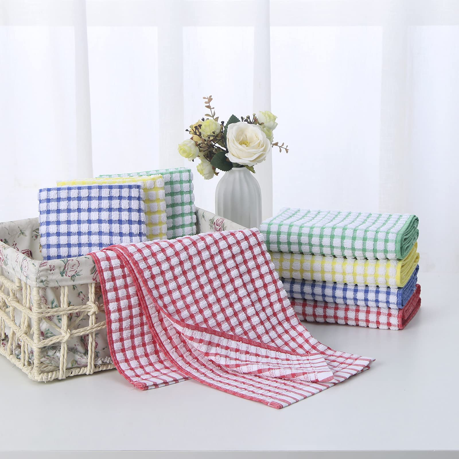 Oeleky toallas de cocina 15x26, diseño clásico que resiste lavados