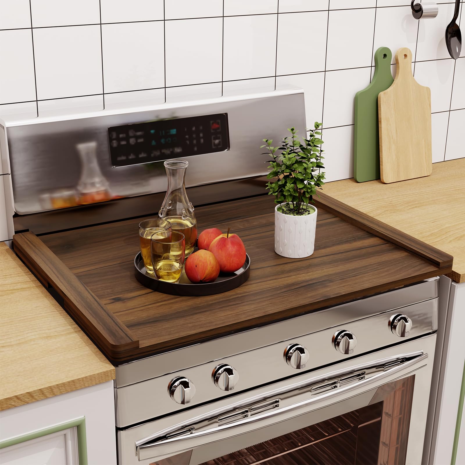 Oenalw cubre estufa de madera 30x22, añade superficie de trabajo.