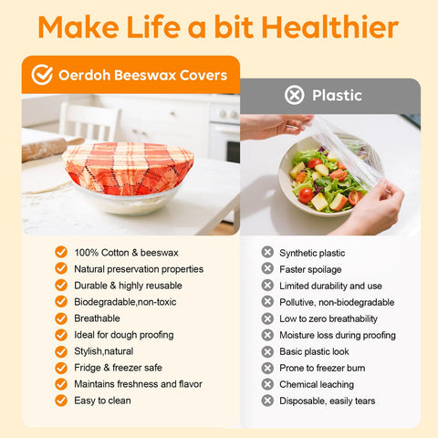 Oerdoh cubiertas para alimentos sin plastico: opcion ecologica para almacenamiento diario.