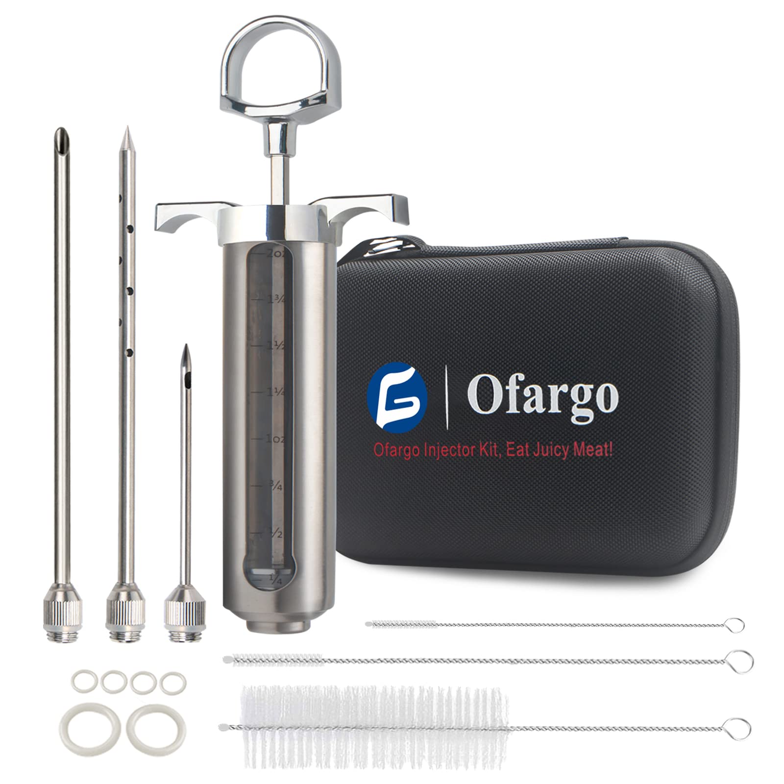 Ofargo inyector de carne con escala precisa para controlar la marinada