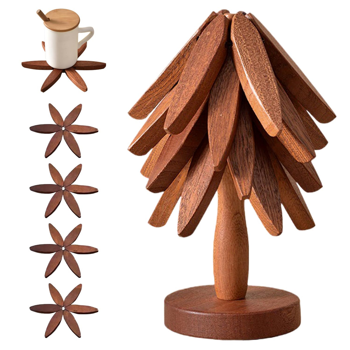 OFCTE bases para ollas en árbol con 4 piezas y soporte