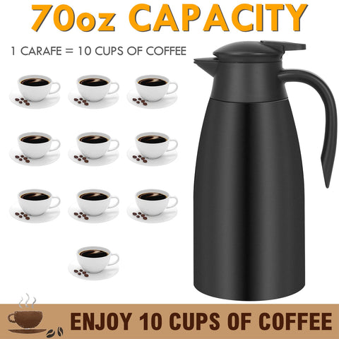 OFFKITSLY cafetera termal 70 onzas boquilla ergonómica para verter con una mano.