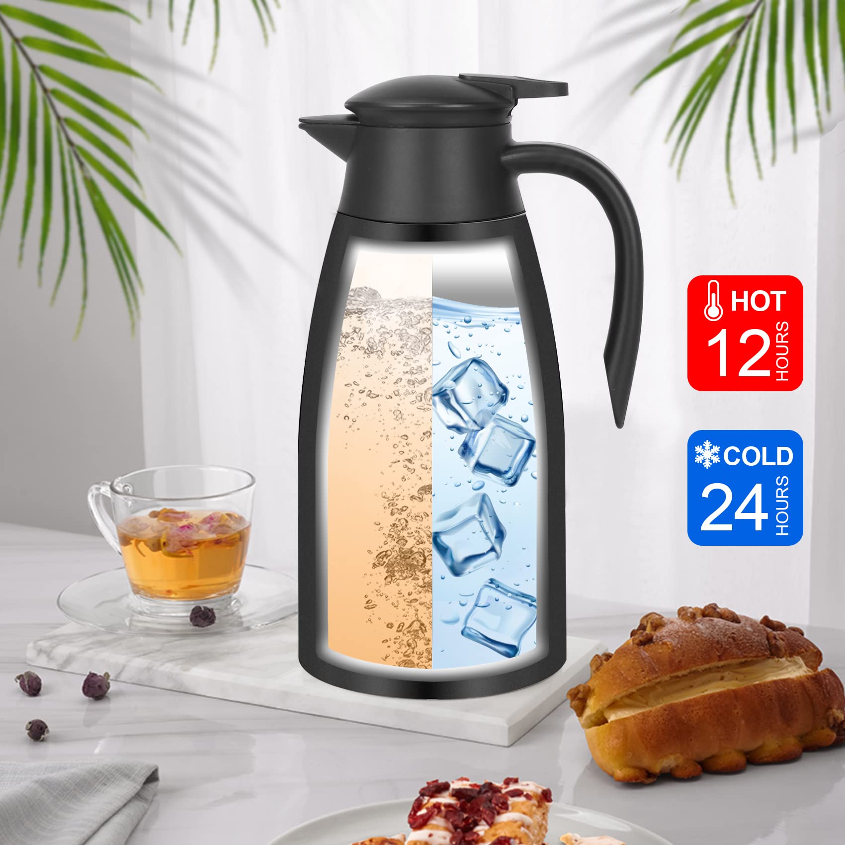 OFFKITSLY cafetera termal 70 onzas con tapa triangular para verter sin goteo.