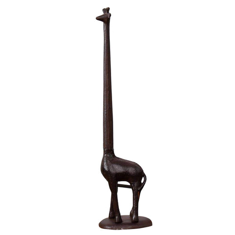 Ogrmar jirafa de hierro forjado: soporte decorativo para papel higiénico.