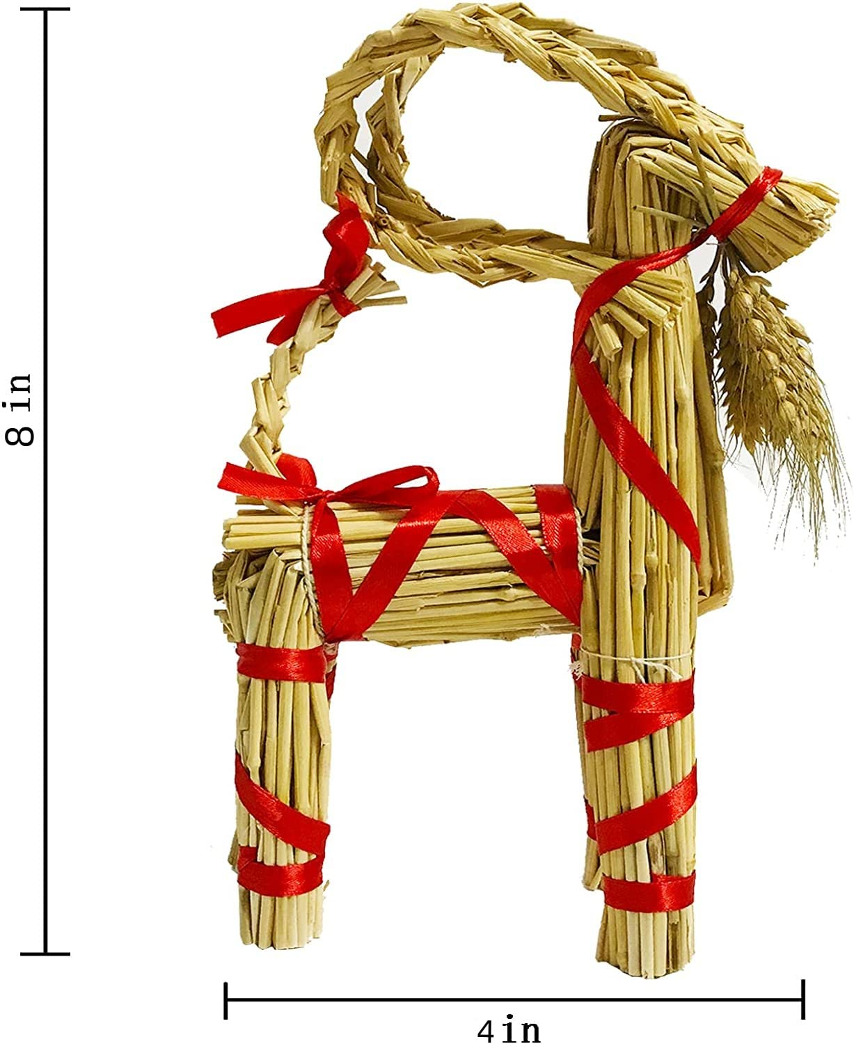 OGWSRK cabra de paja decorativa navidad, perfecta para estantería o repisa