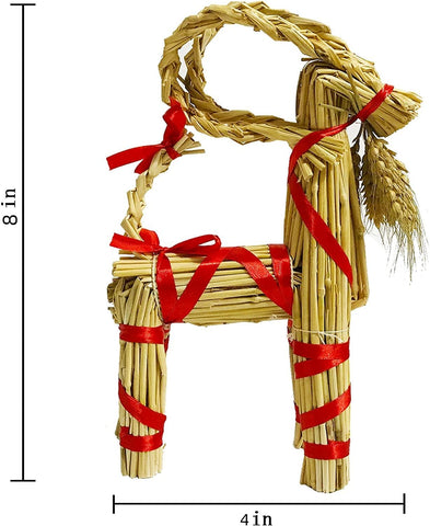 OGWSRK cabra de paja decorativa navidad, perfecta para estantería o repisa