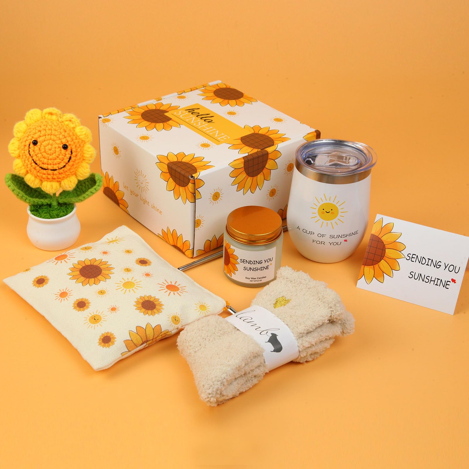 OHATOS bolsa de maquillaje decorada con girasoles, práctica para organizar productos diarios.