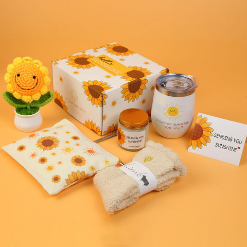 OHATOS bolsa de maquillaje decorada con girasoles, práctica para organizar productos diarios.