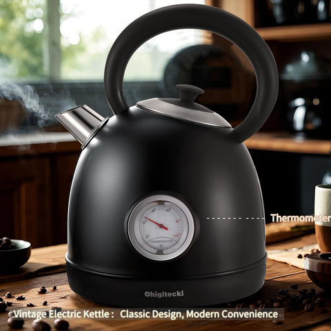 Ohigitecki hervidor eléctrico diseño retro acabado inoxidable para cocina