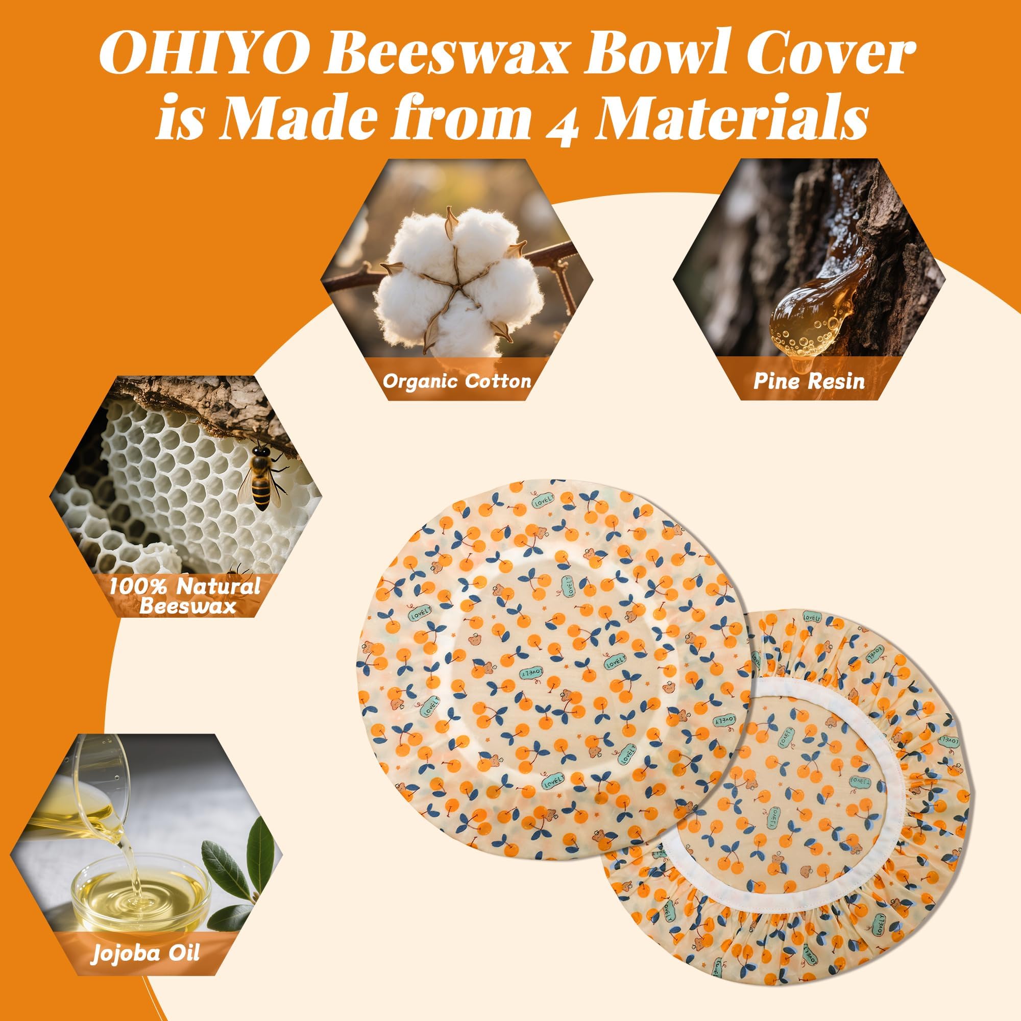 OHIYO tela algodón cera abeja textura suave y flexible