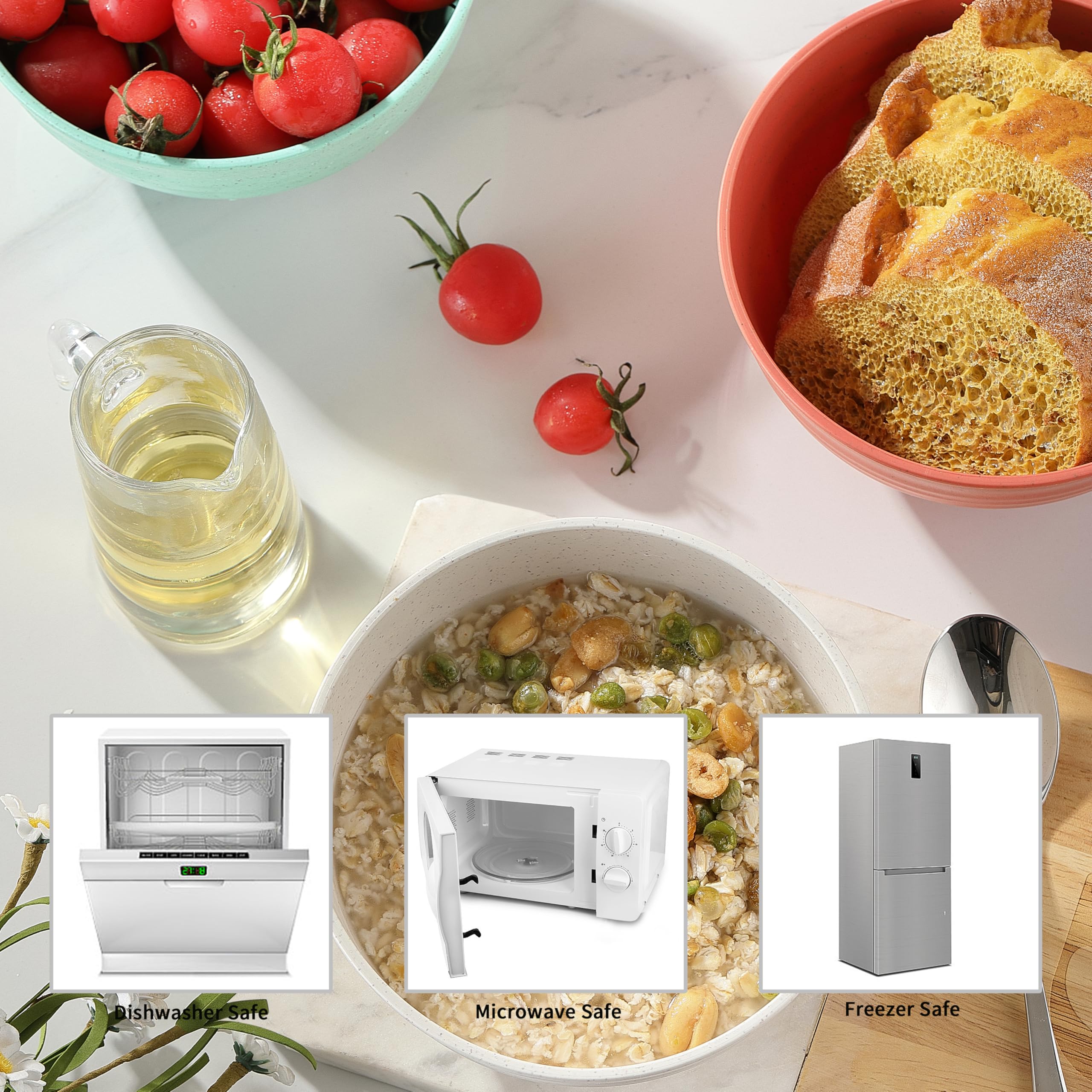 Ohola tazones cereal sin BPA para comidas seguras.