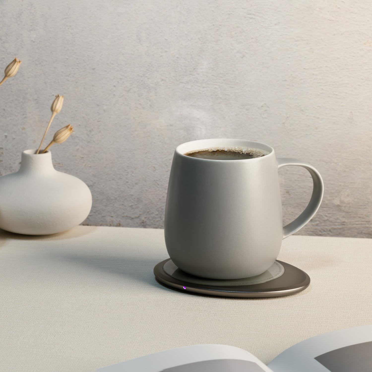 OHOM Ui 3, base de carga inalámbrica gris suave para taza