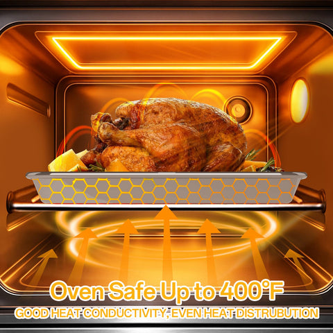 Bandeja Ohtomber de 16x12x1 ideal para pizzas y pollo.