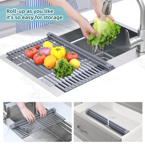 Escurridor Ohuhu de tamaño 17,6 x 15,4 pulgadas para fregadero.