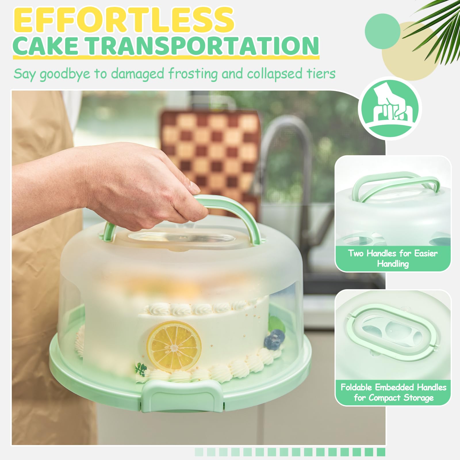 Pastel de 10 pulgadas cabe en el Porta Pasteles Ohuhu.