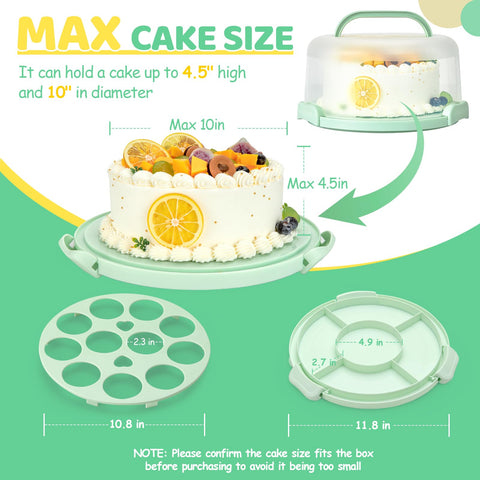 Gran capacidad para pasteles de 10 pulgadas.