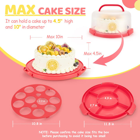 Ohuhu Portatorta es compatible con tartas de 10 pulgadas y extras.