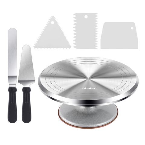 Ohuhu torno de pasteles 12 pulgadas, superficie estable para decorar con precisión.