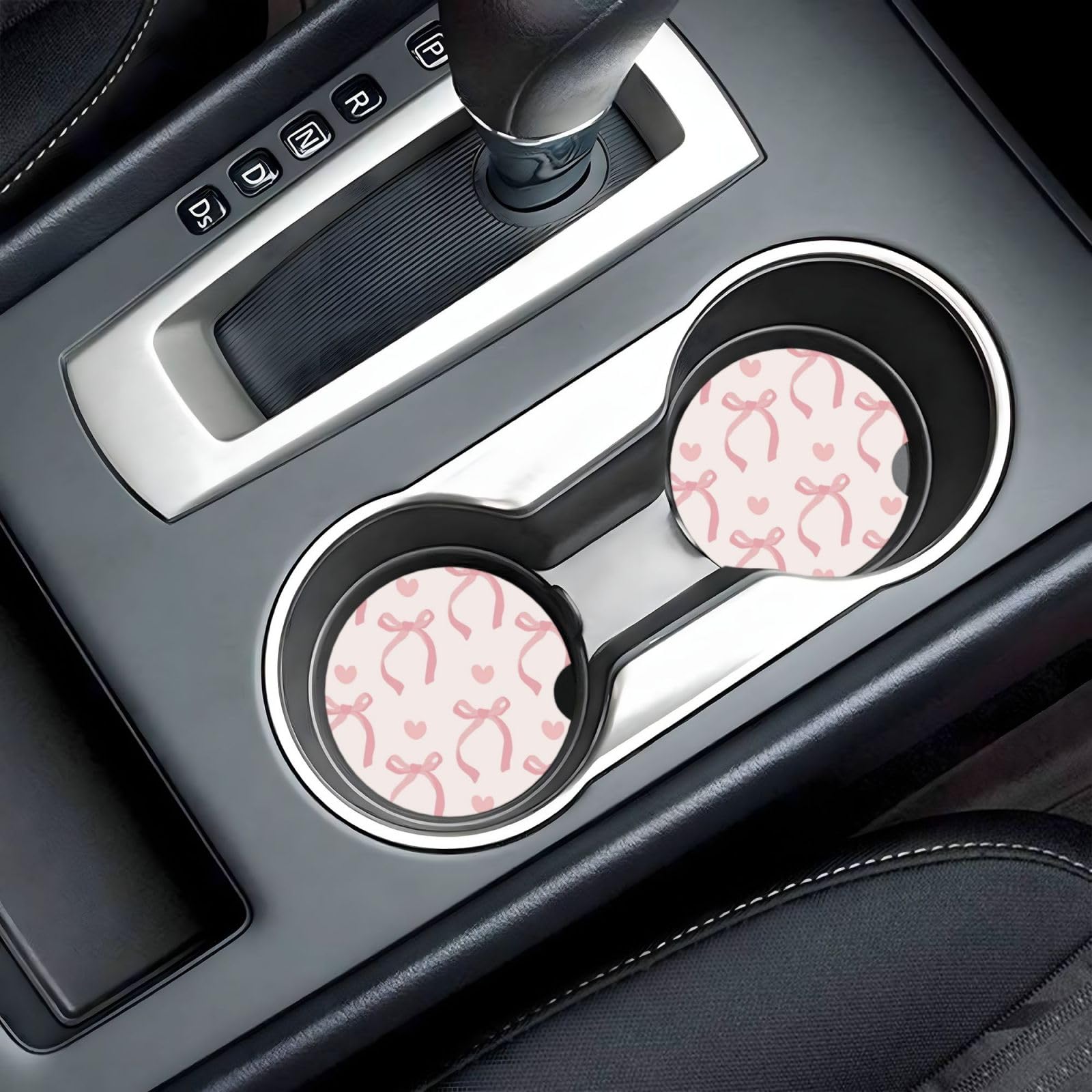 OHZOLLAN portavasos cerámico rosa para uso en coche y casa.