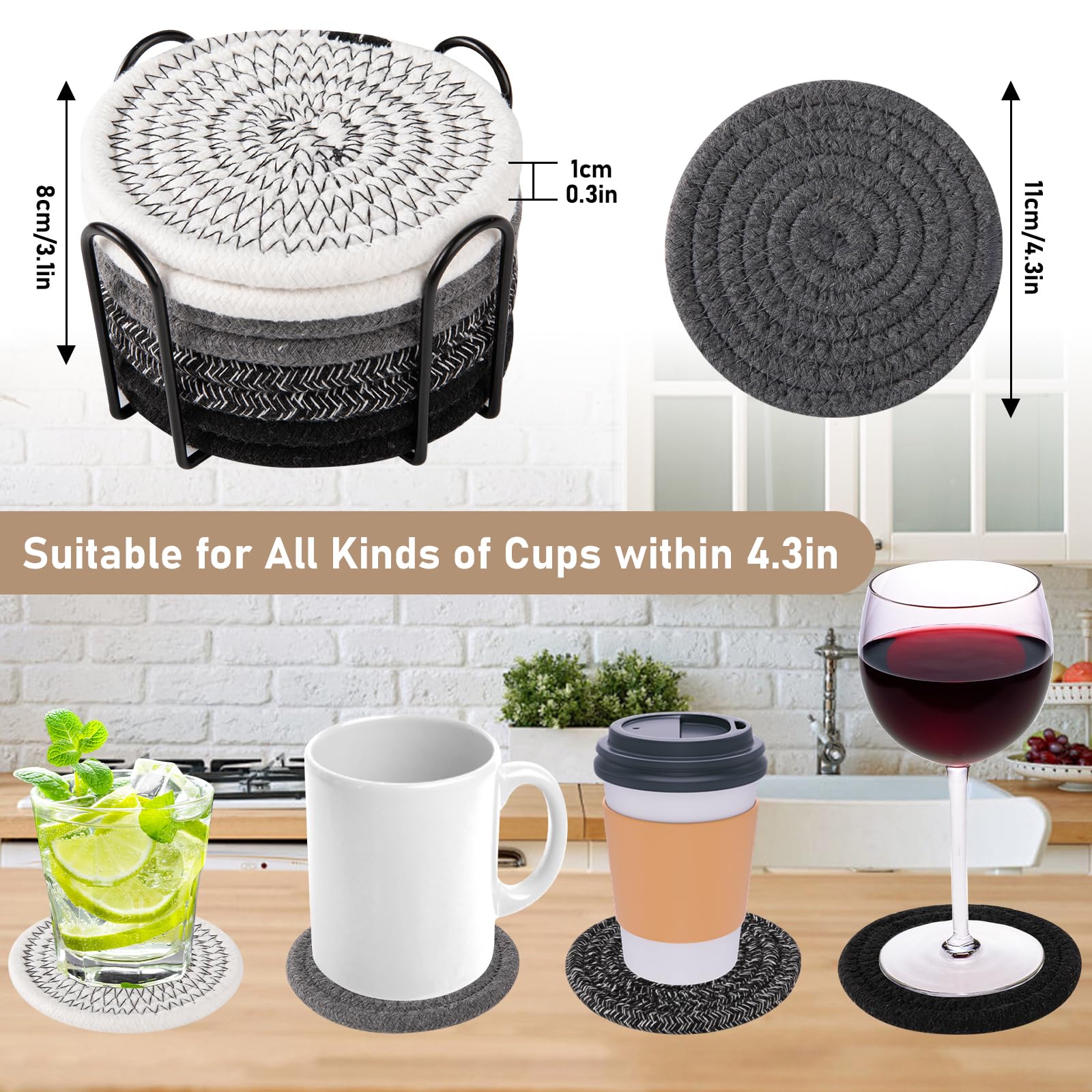 Posavasos absorbentes OIAHOMY de doble cara para bebidas