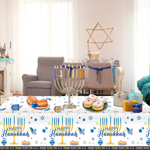 Oigco Hanukkah: conjunto de tres manteles para mayor versatilidad