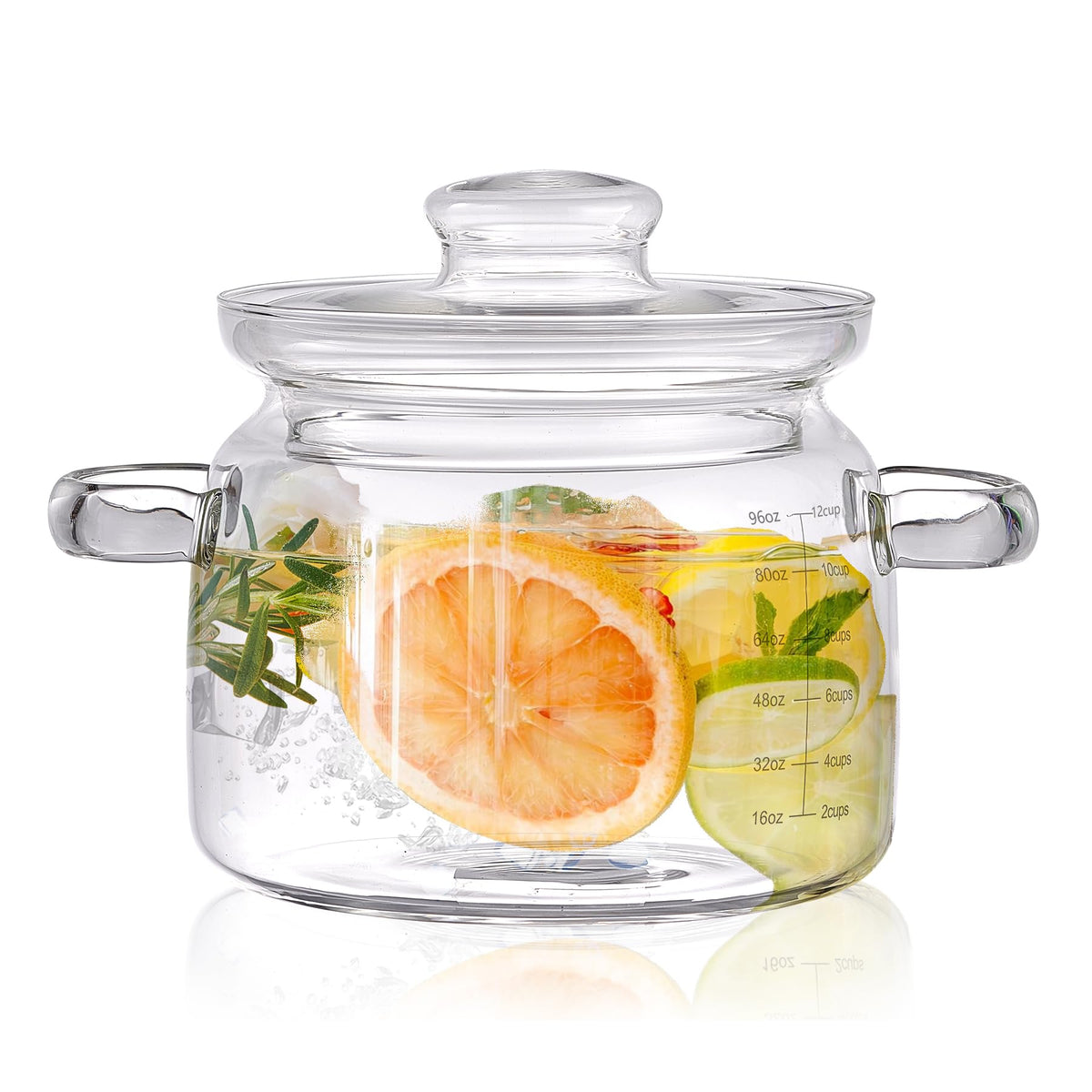 OIIKQDML olla de vidrio borosilicato con tapa, ideal para hervir salsas con seguridad.