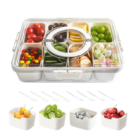 OIIVPWUL Snackle Box con 8 compartimentos para meriendas, organización práctica.