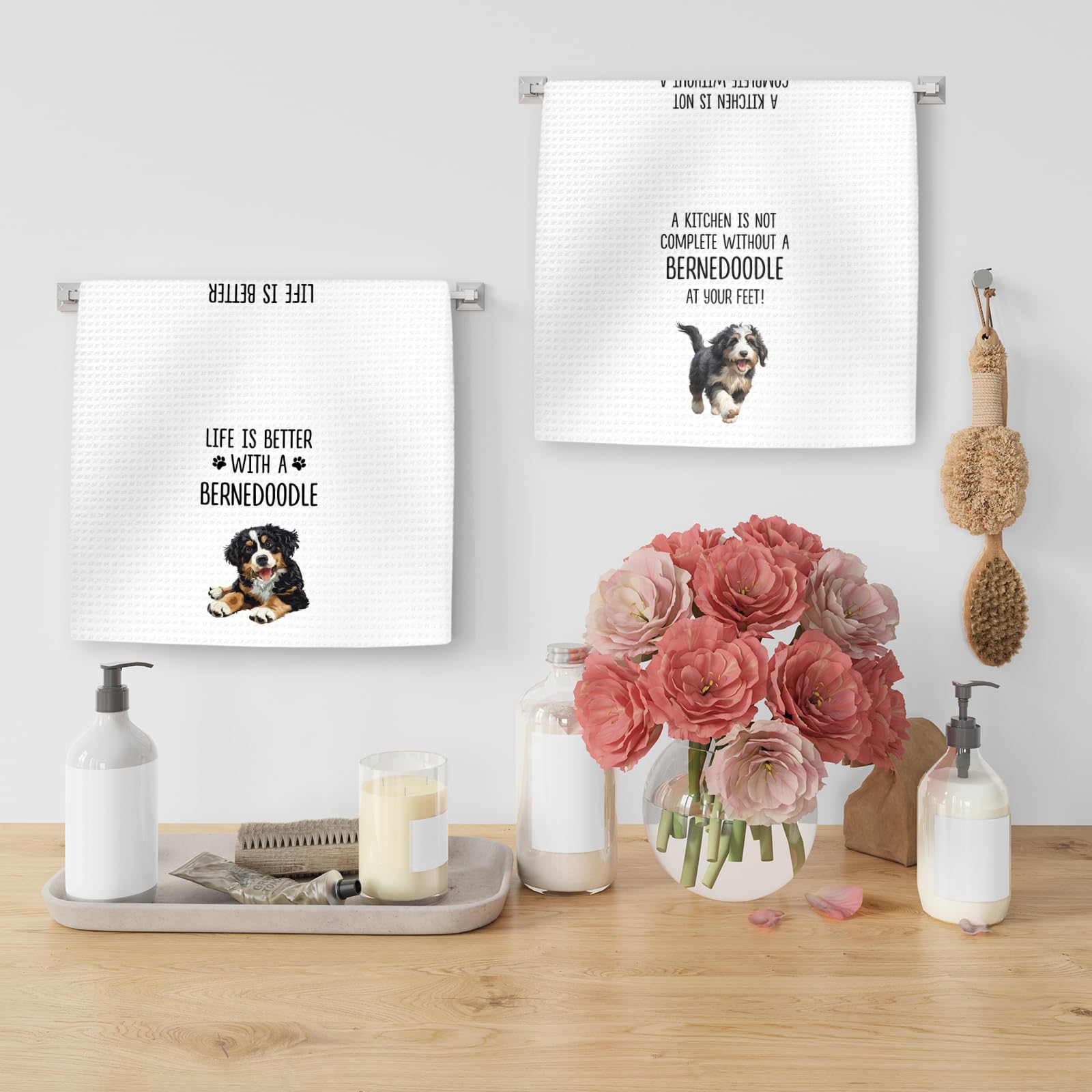 Toalla lavable a máquina OINDADE Bernedoodle, mantenimiento sencillo y colores vivos