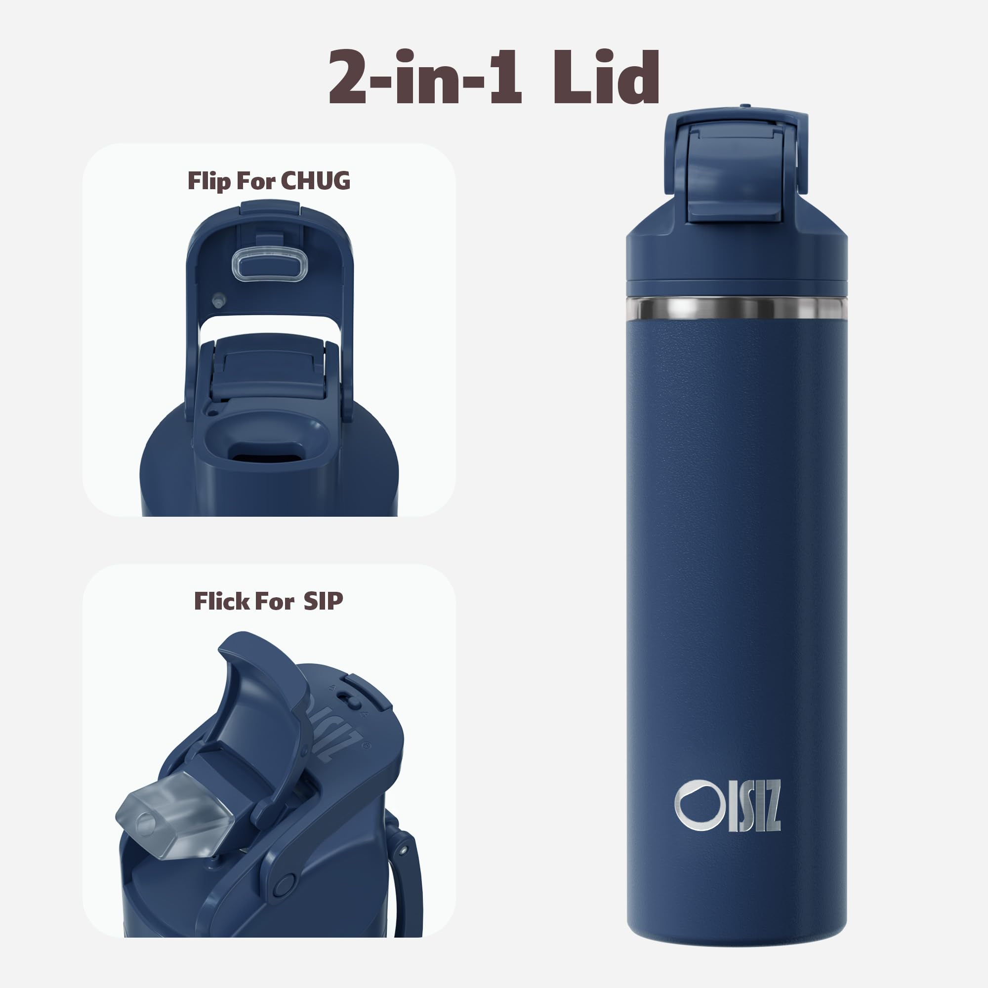 OISIZ botella 24oz con cierre de seguridad para viajes sin fugas.