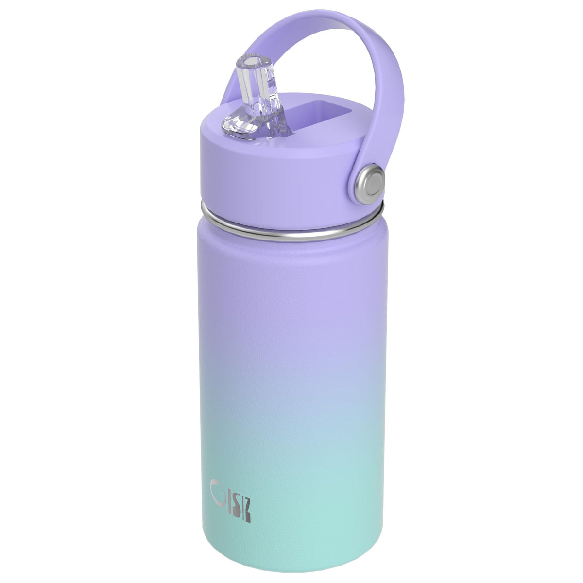 Botella OISIZ para niños 14oz con tapa de sorbete, ideal para la escuela y uso diario.