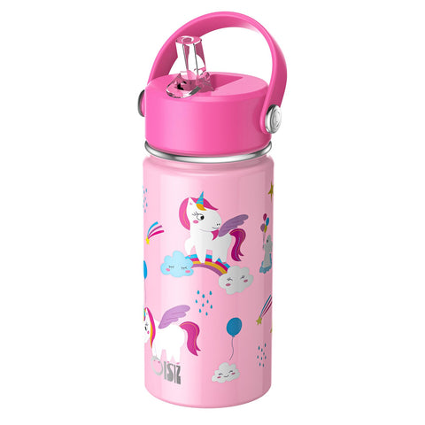 Botella OISIZ para niños con tapa pajilla, flujo suave para beber durante el recreo.