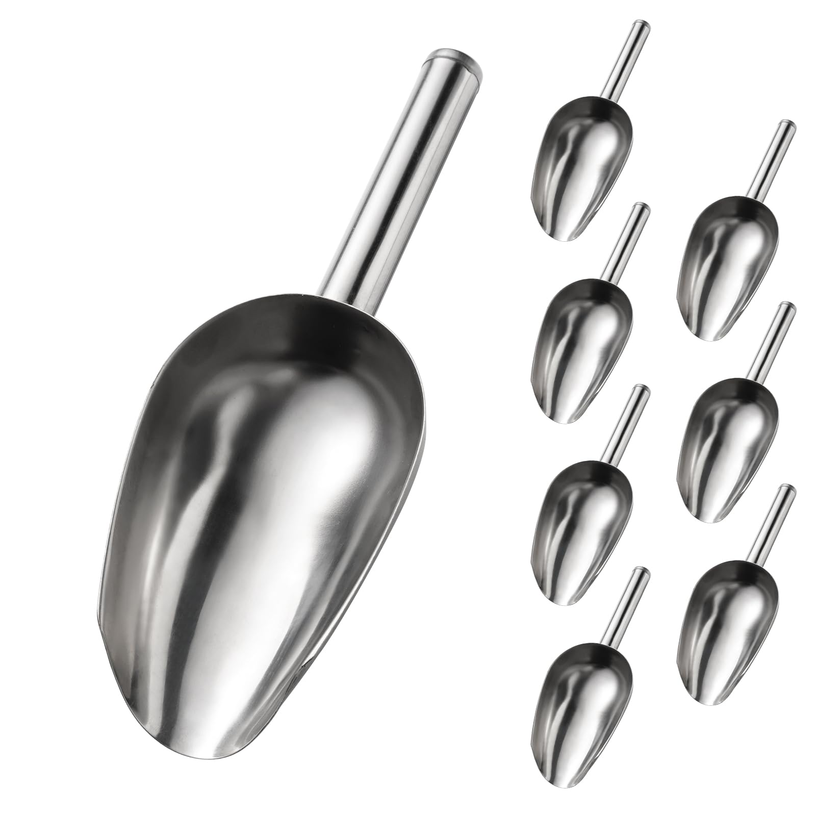 OIULO cuchara de acero inoxidable para cubos de hielo, medición precisa en casa.