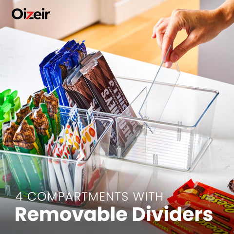 Oizeir bandejas apilables claras para cocina permiten maximizar espacio y mantener orden.