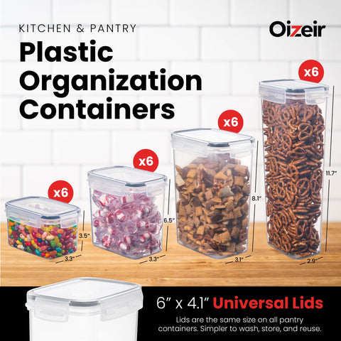 Conjunto de contenedores Oizeir transparentes para ver ingredientes fácilmente.