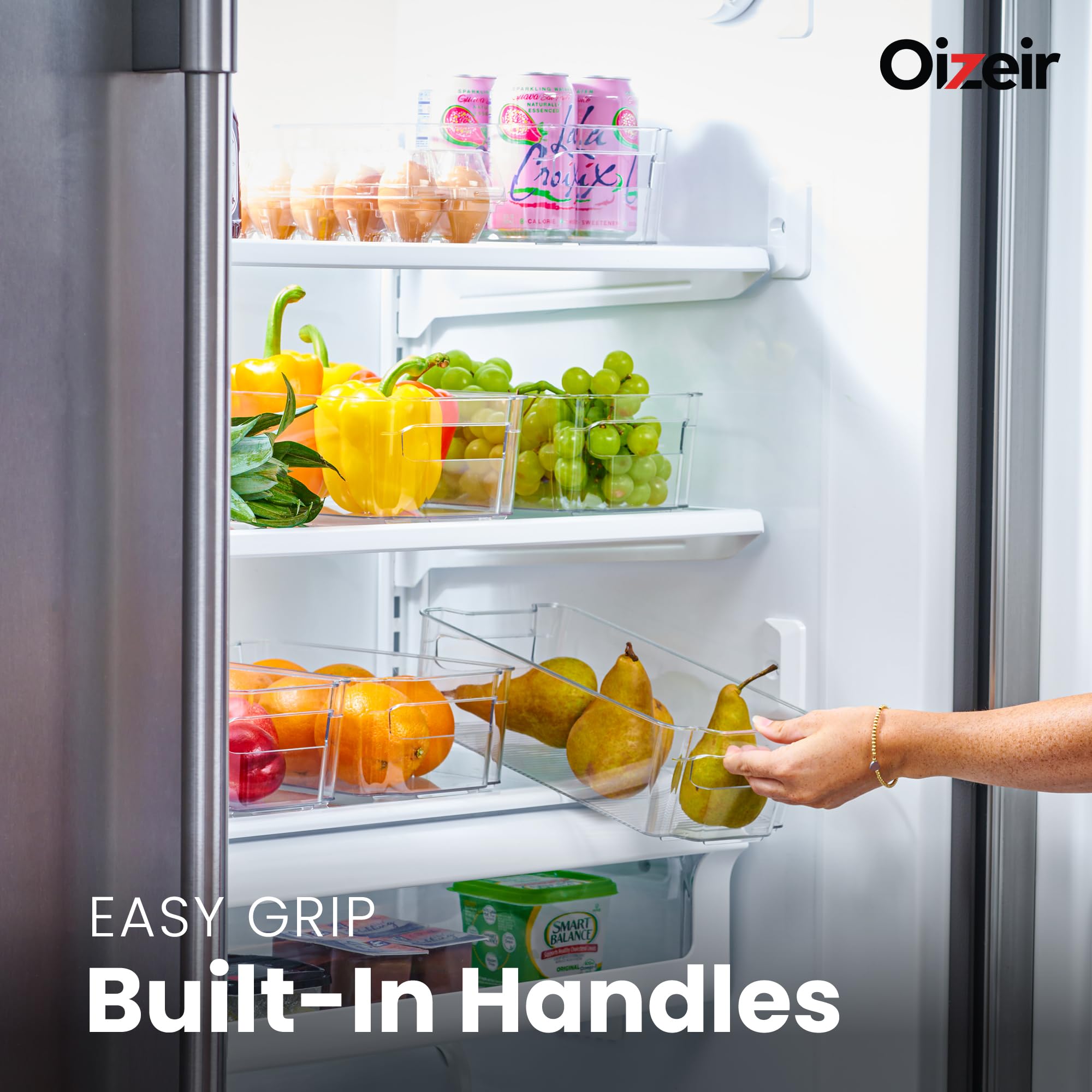 Conjunto de 8 contenedores Oizeir para despensa y refrigerador, visibilidad total.