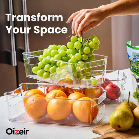 Organiza latas y snacks en el refrigerador con Oizeir.