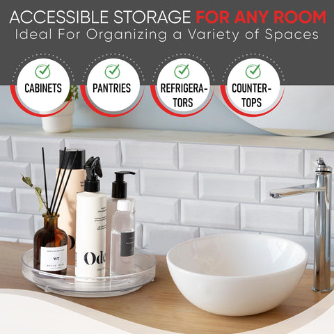 Oizeir organizador giratorio para cocina, despensa y baño, uso versátil.