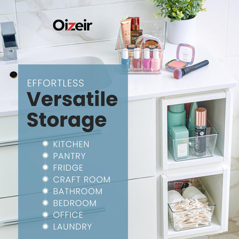 Oizeir organizador de despensa para snacks y bebidas, práctico y ordenado.