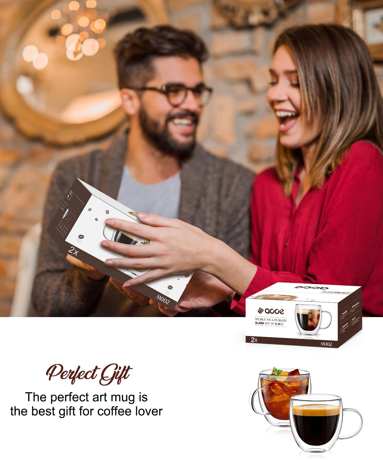 Caja regalo elegante de OJA para copas espresso.