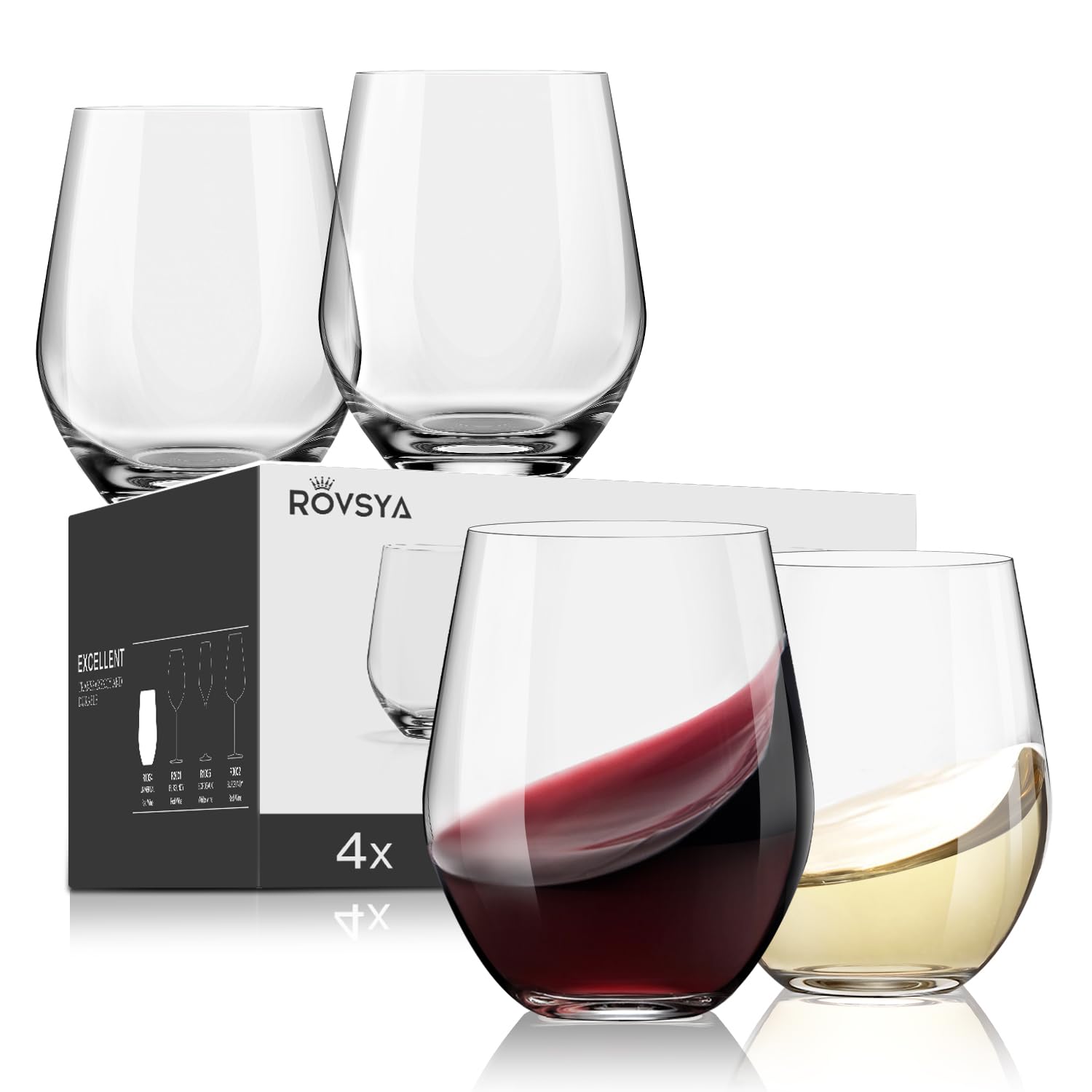 Copas OJA sin tallo en cristal claro, ideal para degustar vino