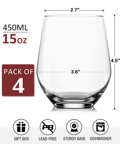 Vaso sin tallo OJA, cómodo en cenas informales