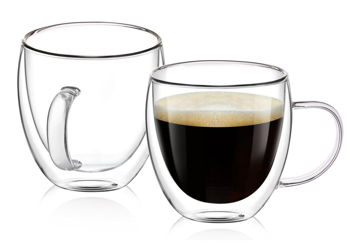 Copas OJA espresso de doble pared, mantienen el café caliente sin condensación.