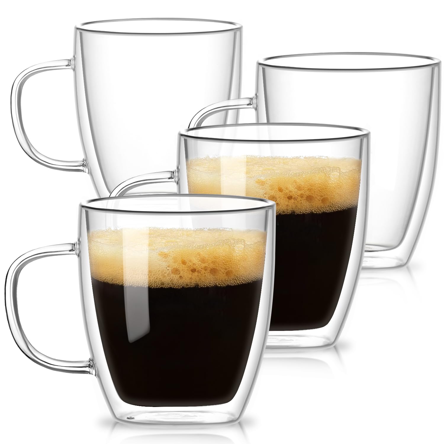 Conjunto OJA de tazas dobles para café o té, permite disfrutar caliente por más tiempo.